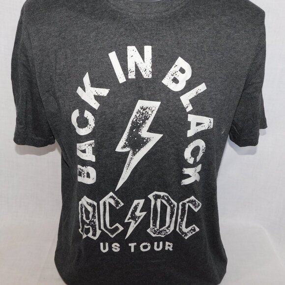 AC CD Band Tee Back In Black US Tour  Mens L Gray White Graphic T Shirt - Picture 2 of 7